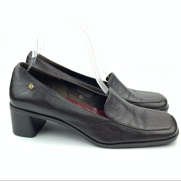 Etienne Aigne heels sz 7 status chocolate leather 90s academia - Picture 11 of 11